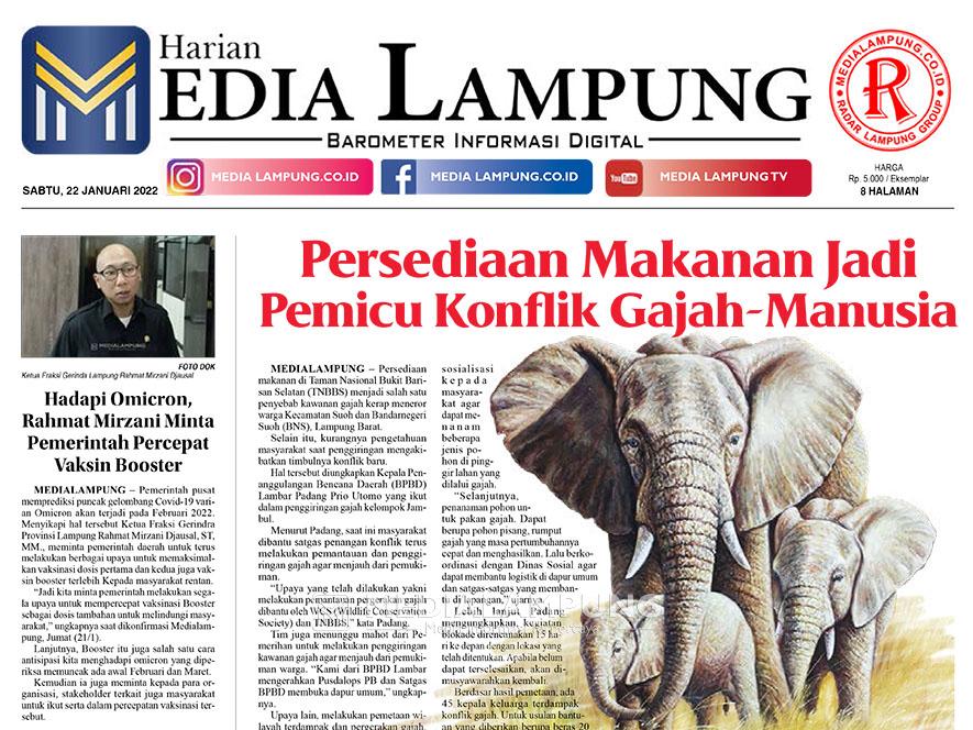 E-Paper Harian Media Lampung Edisi 22 Januari 2022