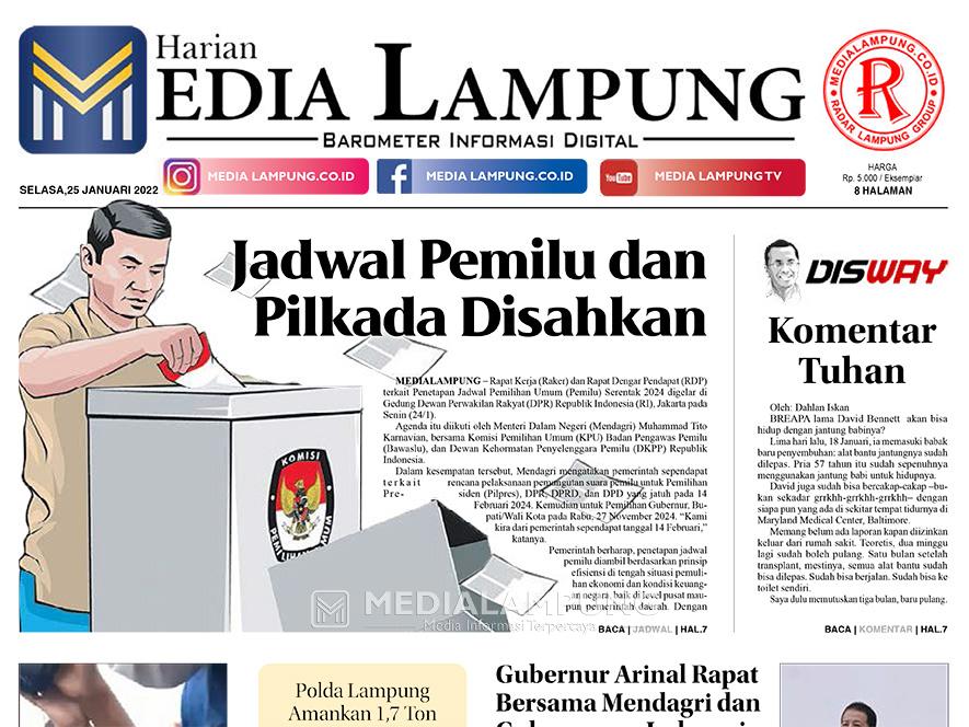 E-Paper Harian Media Lampung Edisi 25 Januari 2022