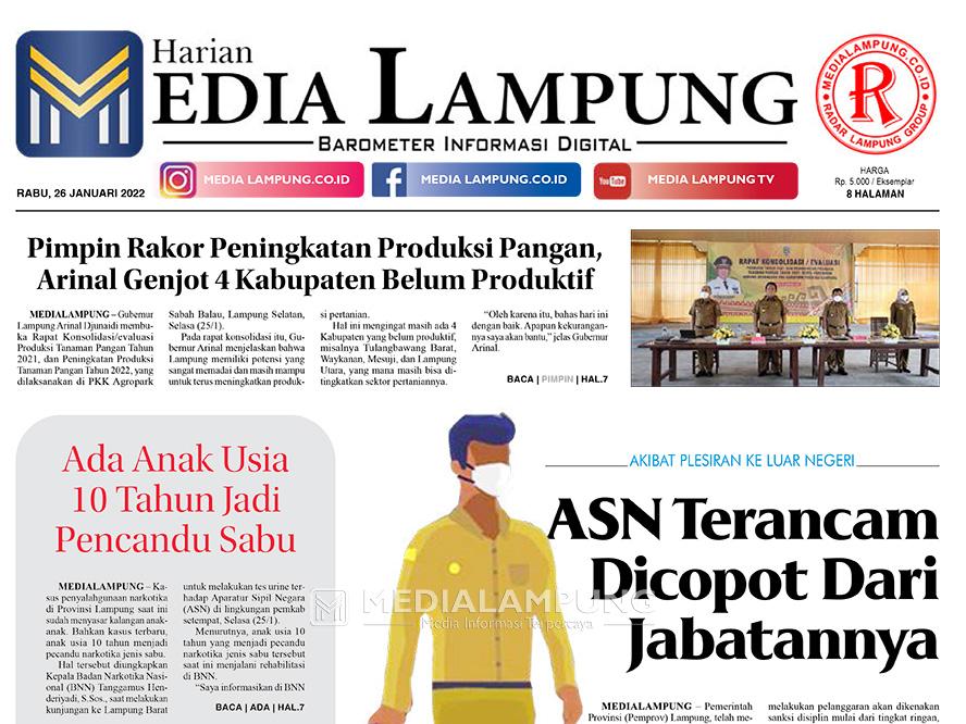 E-Paper Harian Media Lampung Edisi 26 Januari 2022