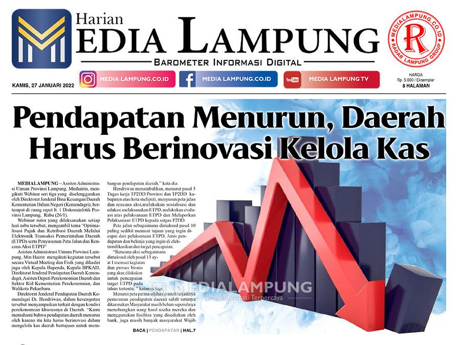 E-Paper Harian Media Lampung Edisi 27 Januari 2022