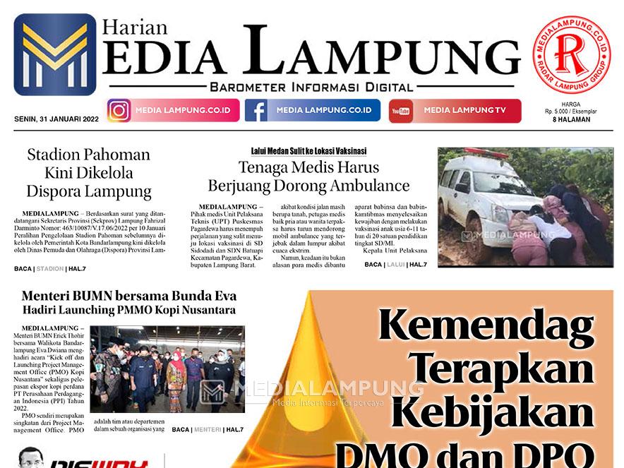 E-Paper Harian Media Lampung Edisi 31 Januari 2022
