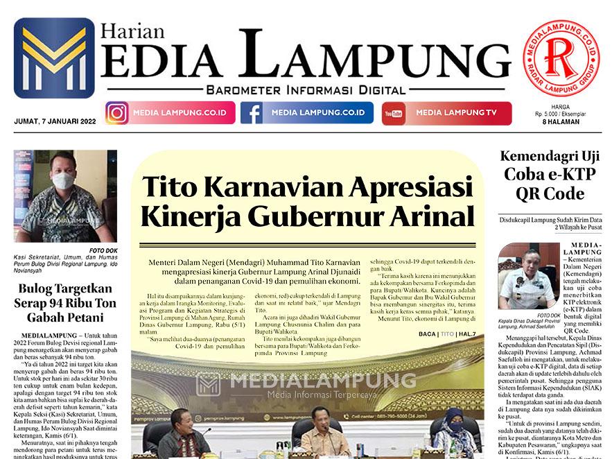 E-Paper Harian Media Lampung Edisi 7 Januari 2022