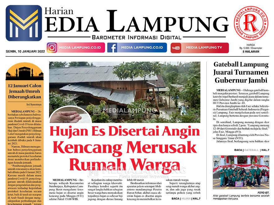 E-Paper Harian Media Lampung Edisi 10 Januari 2022
