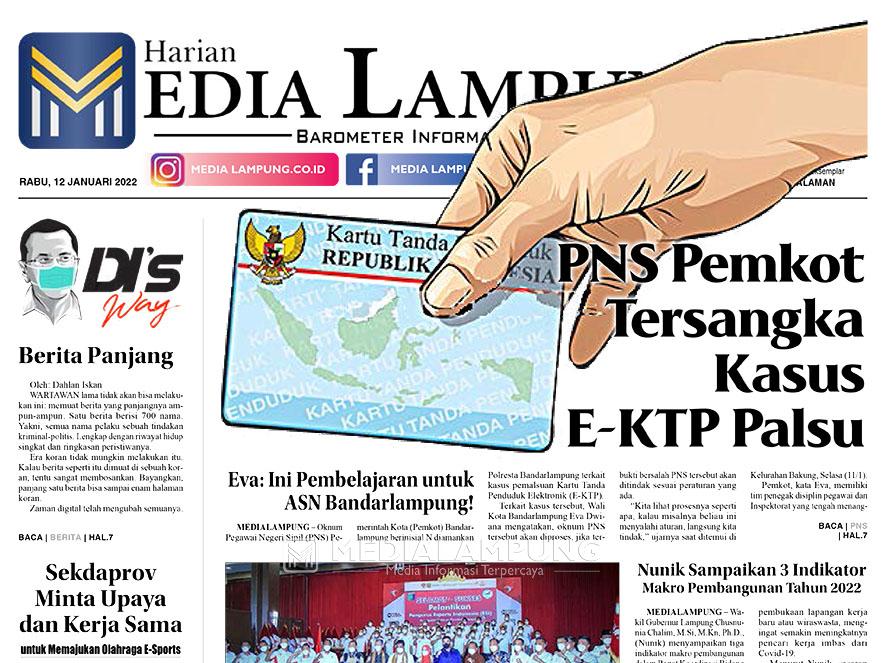 E-Paper Harian Media Lampung Edisi 12 Januari 2022