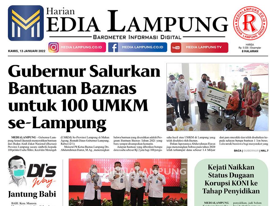 E-Paper Harian Media Lampung Edisi 13 Januari 2022