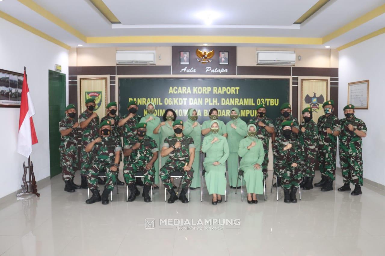 Dandim KBL Pimpin Acara Korp Raport Danramil KDT dan PLH Danramil TBU Kodim KBL