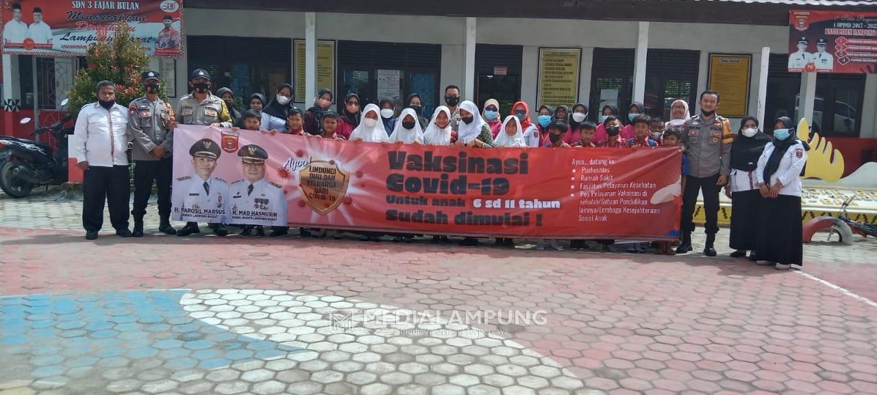 Kepala SDN 3 Pajarbulan Bangga Lihat Siswa Antusias Divaksin