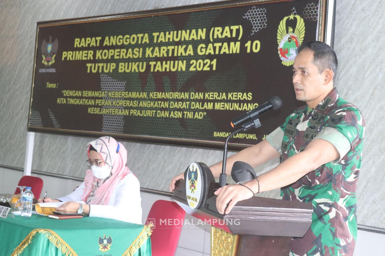 Dandim KBL Buka RAT Primer Koperasi Kartika Gatam 10