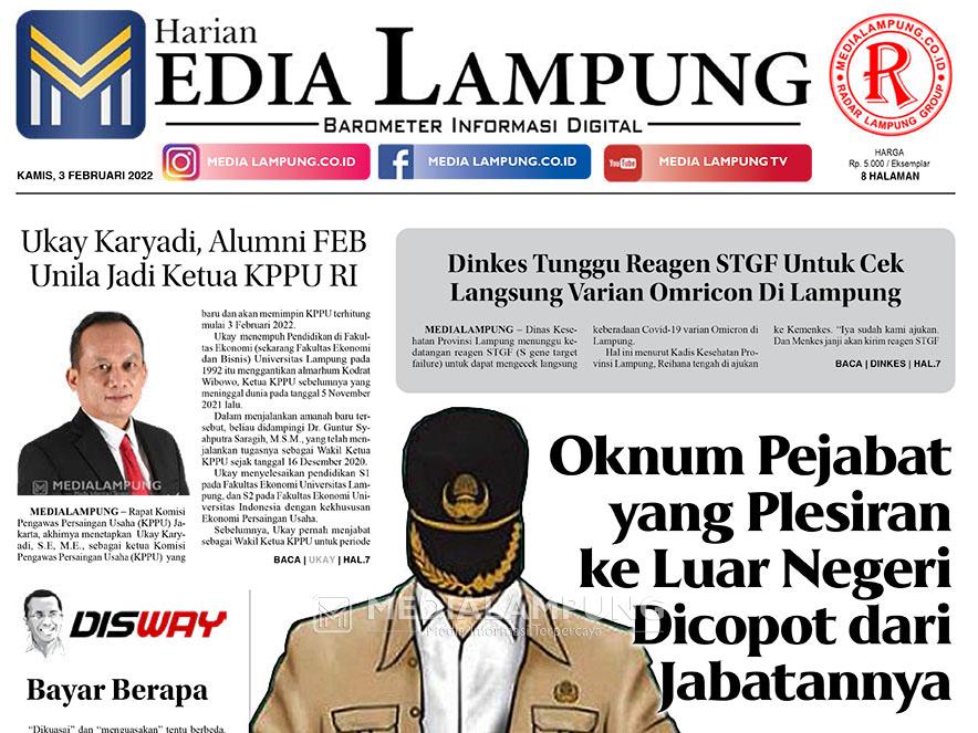 E-Paper Harian Media Lampung Edisi 3 Februari 2022