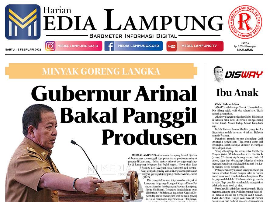 Harian Media Lampung Edisi 19 Februari 2022
