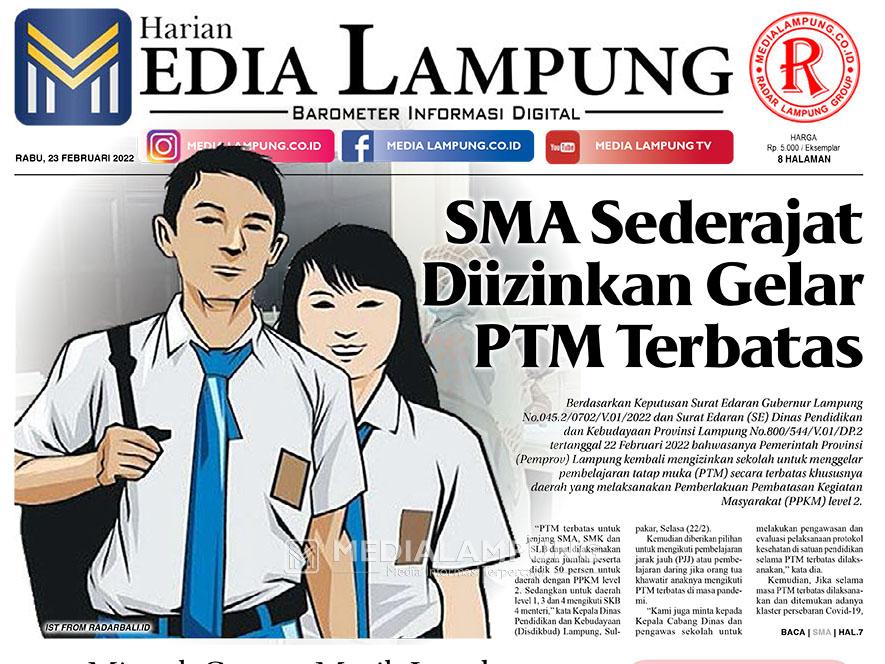 Harian Media Lampung Edisi 23 Februari 2022