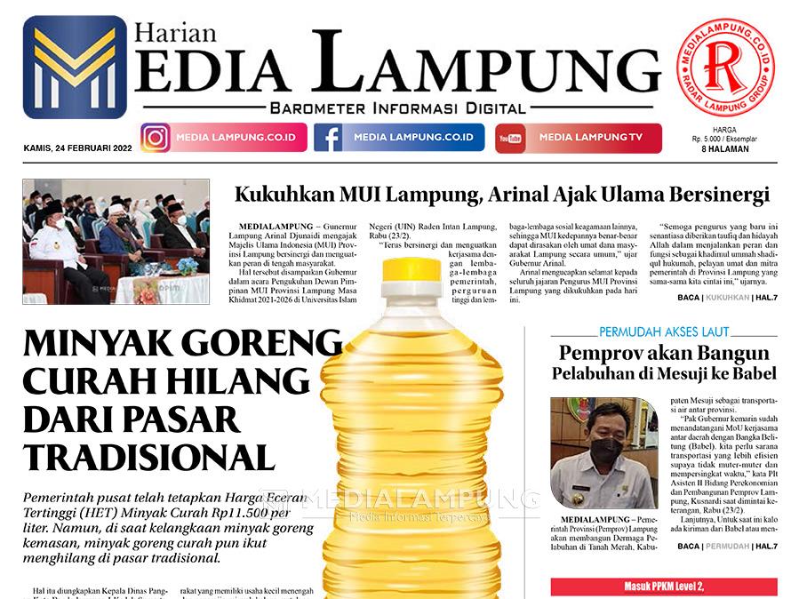 Harian Media Lampung Edisi 24 Februari 2022