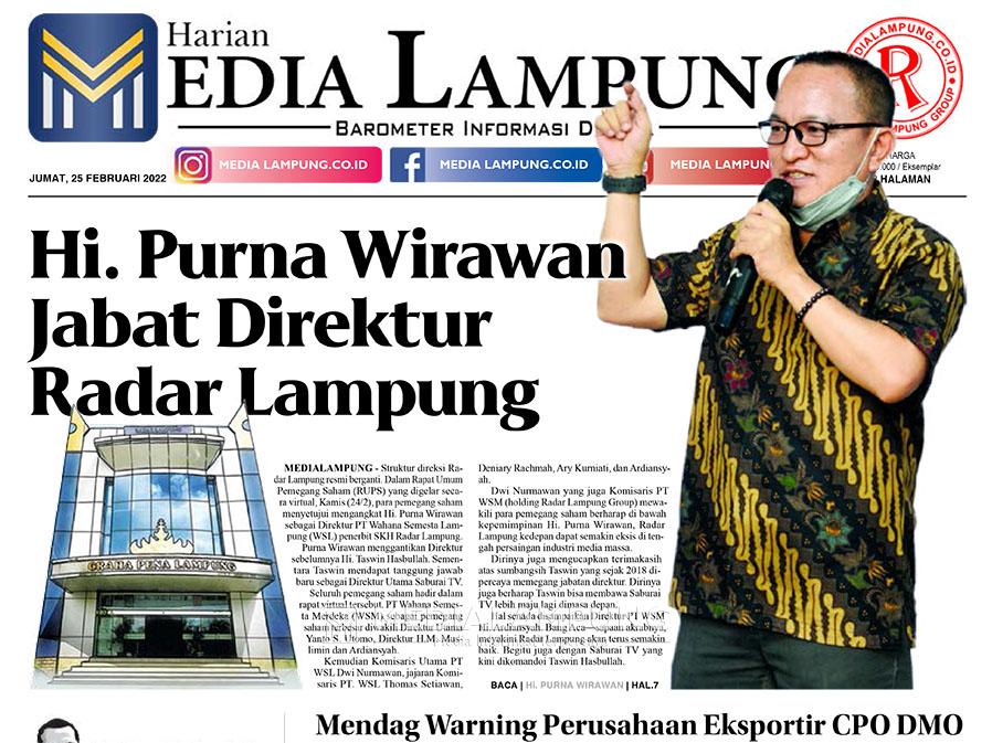 E-Paper Harian Media Lampung Edisi 25 Februari 2022