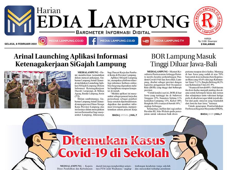E-Paper Harian Media Lampung Edisi 8 Februari 2022