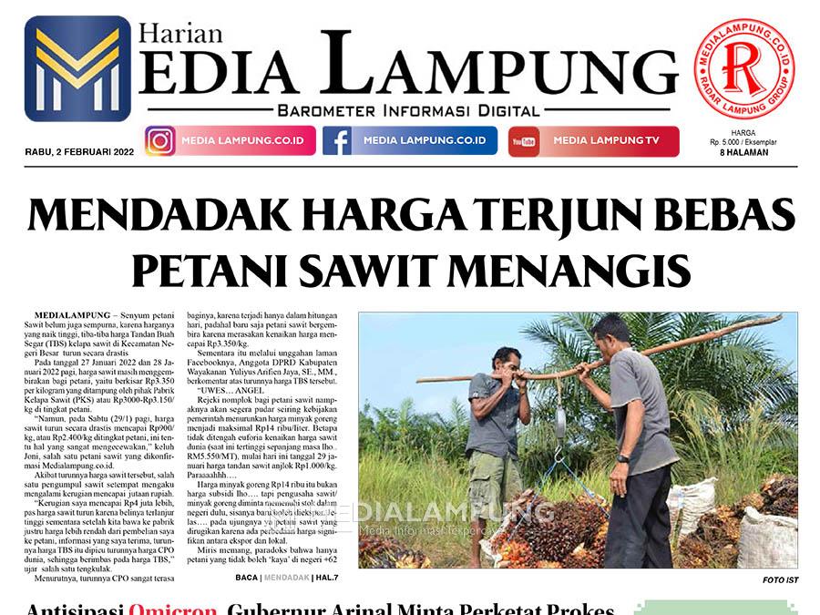 E-Paper Harian Media Lampung Edisi 2 Februari 2022