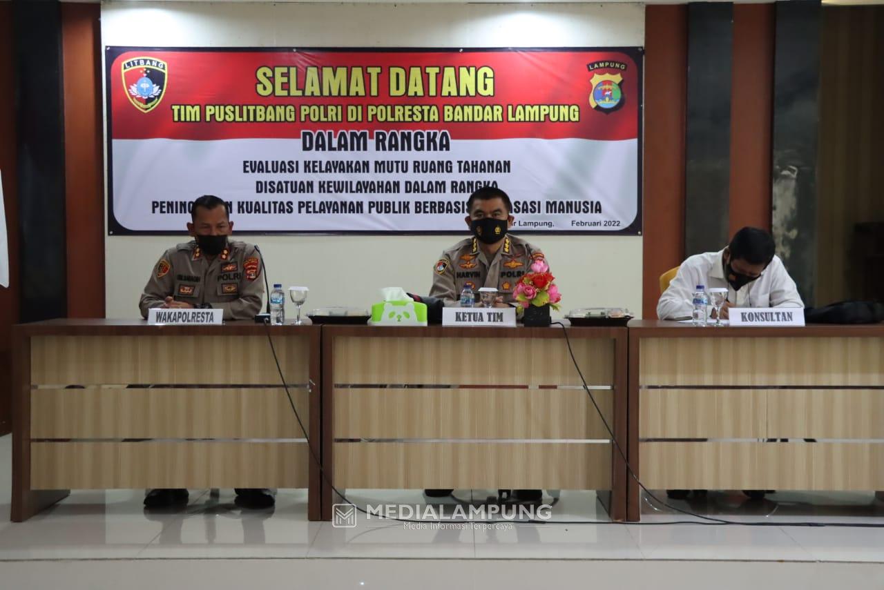 Puslitbang Mabes Polri Cek Ruang Tahanan Polresta Bandarlampung