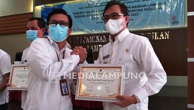 Pemprov Lampung Raih Penghargaan Kinerja Pelaksanaan Anggaran 2021