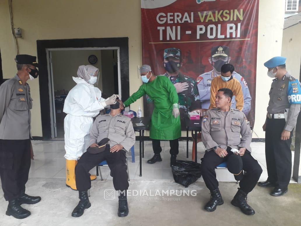 Cegah Penyebaran Covid-19, Personel Polres Waykanan Jalani Swab Antigen 