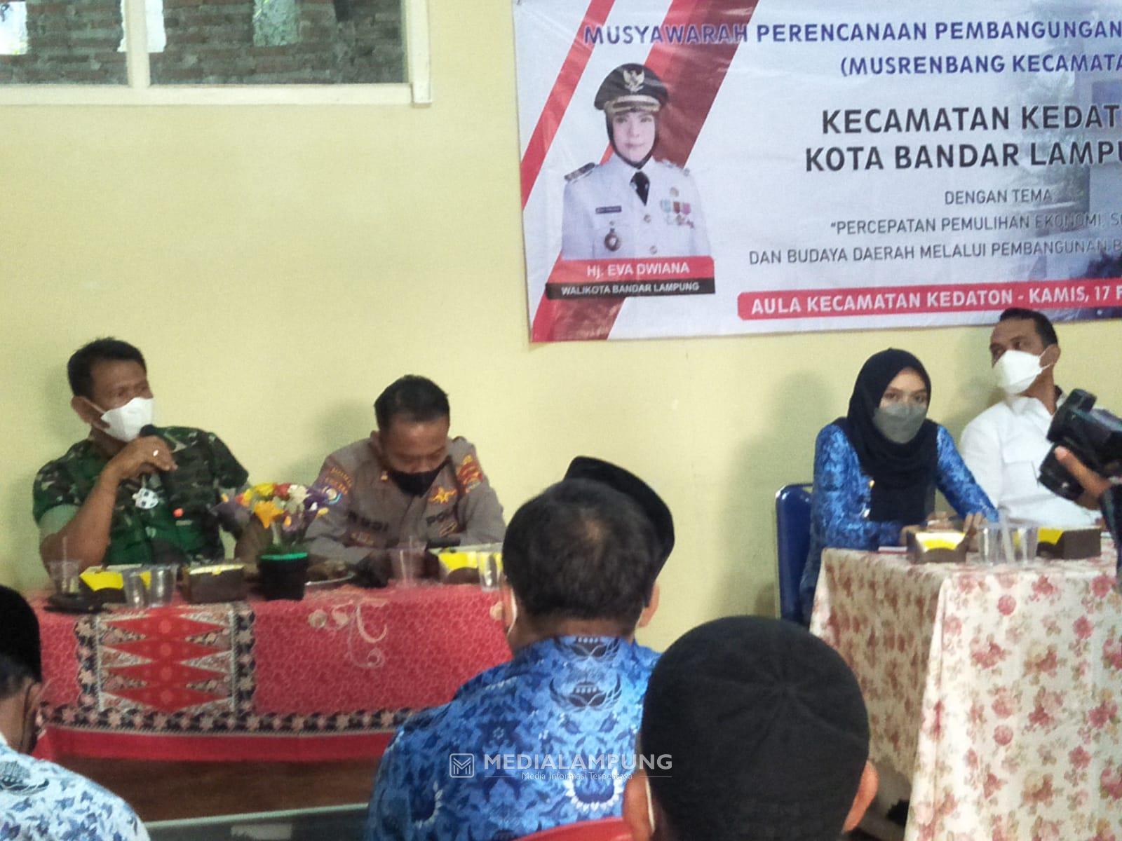 Dukung Pembangunan di Wilayah, Plh Danramil Kedaton Hadiri Musrenbang Tingkat Kecamatan