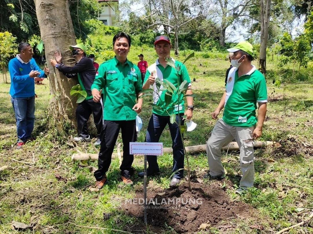 Gandeng Forum CSR Lampung, DLH Tanam Ratusan Bibit Pohon di Lumbokseminung