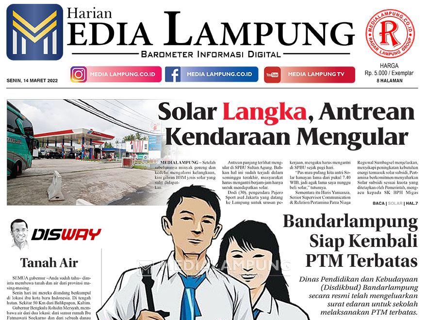 E-Paper Harian Media Lampung Edisi 14 Maret 2022