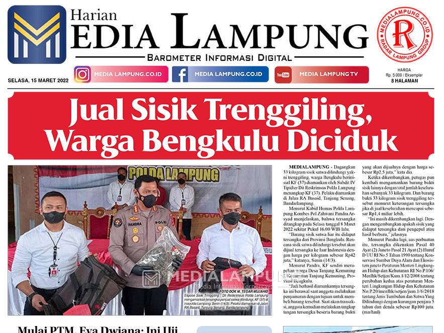 E-Paper Harian Media Lampung Edisi 15 Maret 2022