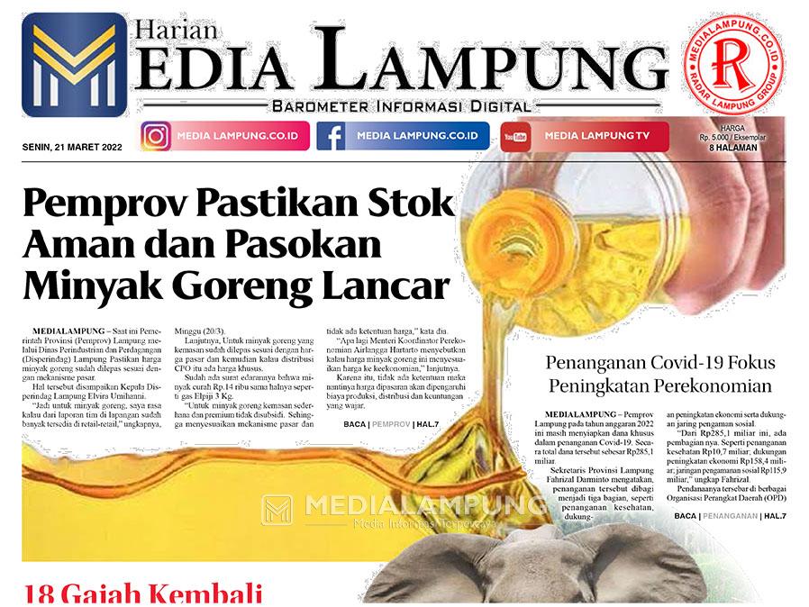 E-Paper Harian Media Lampung Edisi 21 Maret 2022