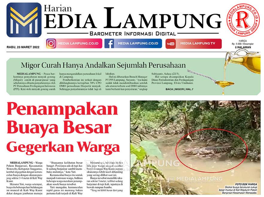 E-Paper Harian Media Lampung Edisi 23 Maret 2022