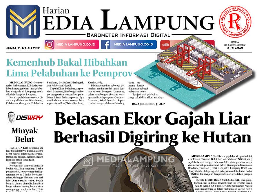 E-Paper Harian Media Lampung Edisi 25 Maret 2022