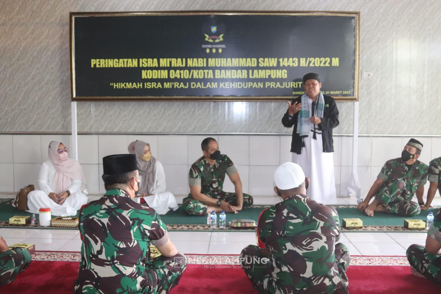 Dandim Faisol Izuddin Karimi Hadiri Peringatan Isra Mi'raj di Makodim KBL 