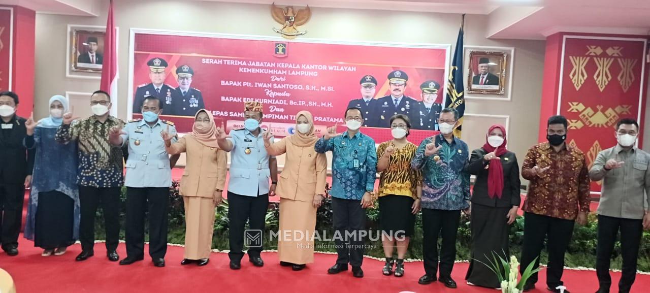 Sekdaprov Hadiri Sertijab Kepala Kakanwil Kemenkumham Lampung 