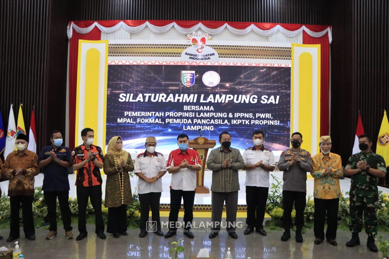 Arinal Silaturahmi dengan Lampung Sai, IPPNS, PWRI, MPAL, FOKMAL, Pemuda Pancasila, dan IKPTK Lampung