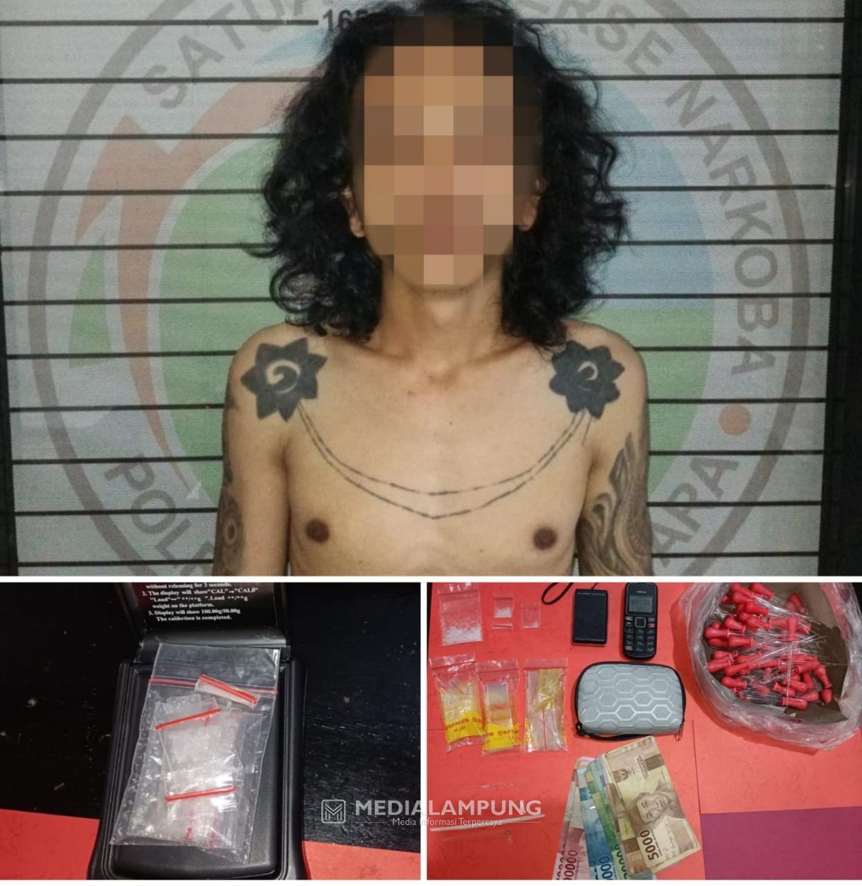 Kerap Transaksi Narkoba, Pria Bertato Diringkus Tim Opsnal Polsek Bunga Mayang