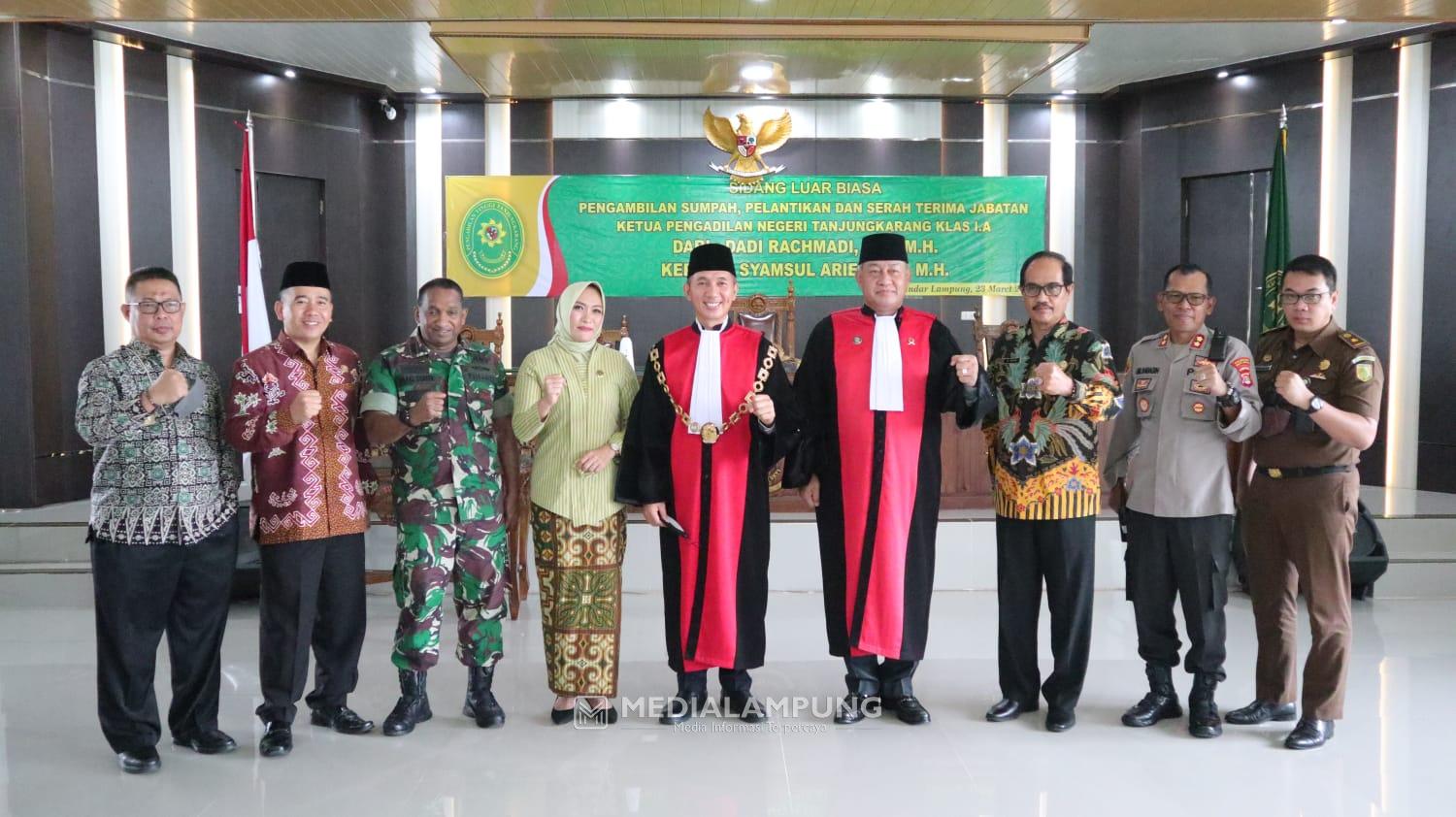 Kasdim KBL Hadiri Sertijab Kepala PN Tanjungkarang