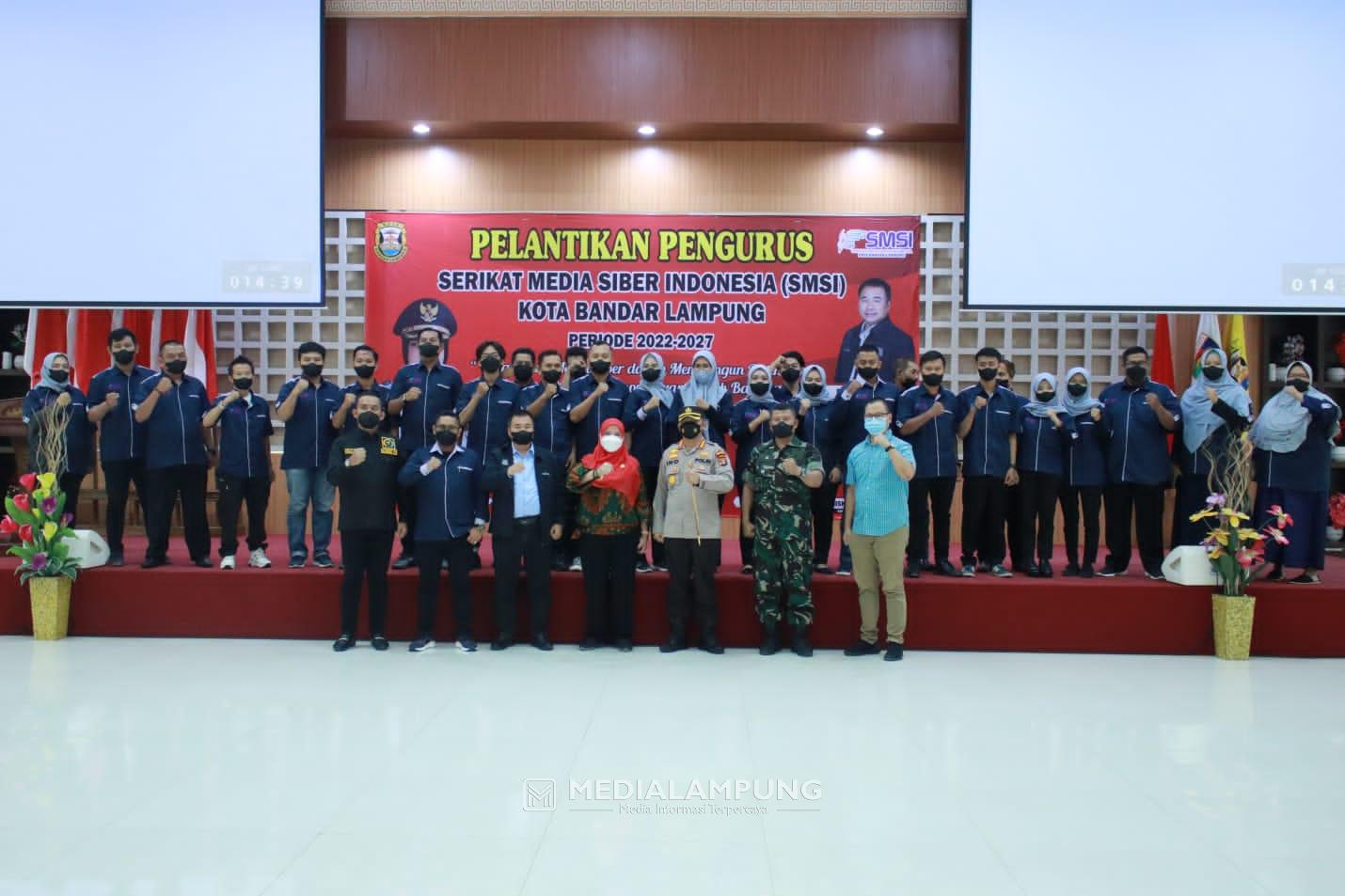 Mewakili Dandim KBL, Letda Inf Sunarto Hadiri Pengukuhan Pengurus SMSI Bandarlampung