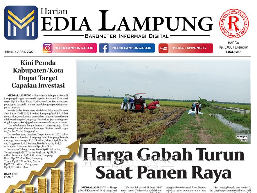 E-Paper Harian Media Lampung Edisi 4 April 2022