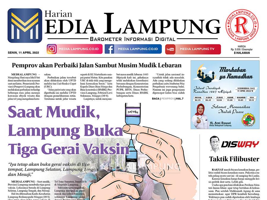 E-Paper Harian Media Lampung Edisi 11 April 2022