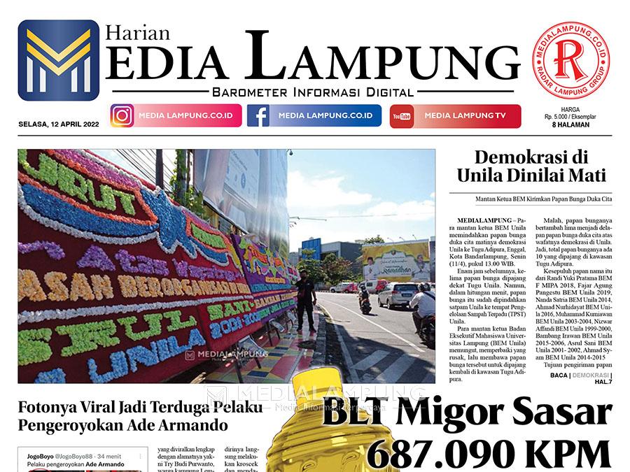E-Paper Harian Media Lampung Edisi 12 April 2022