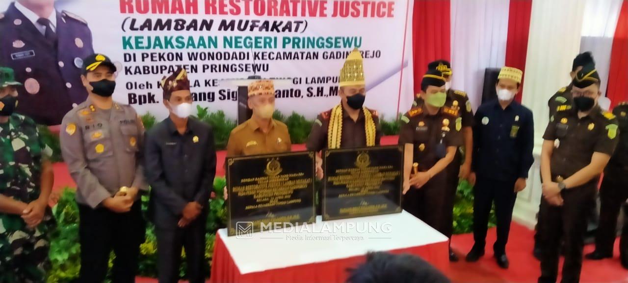 Kajati Lampung Resmikan Rumah Restorative Justice di Pringsewu
